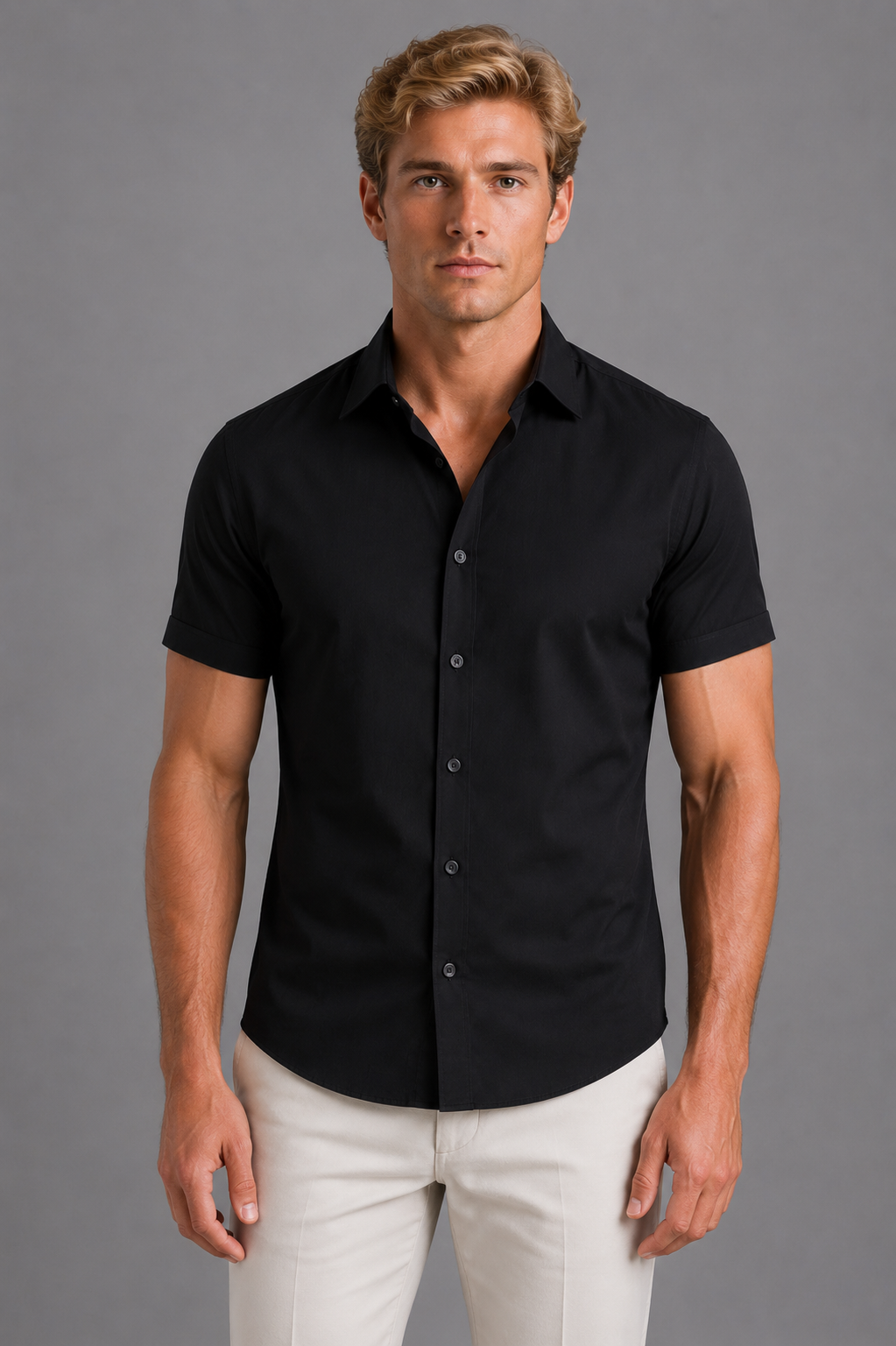 Men's Short Sleeve Shirts, Breathable Slim Fit for Summer