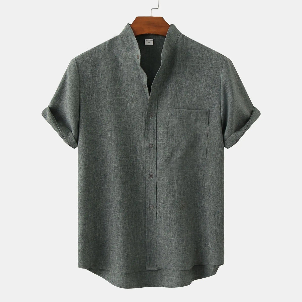 Men's Short Sleeve Shirts, Cotton-Linen Blend, Relaxed Summer Fit