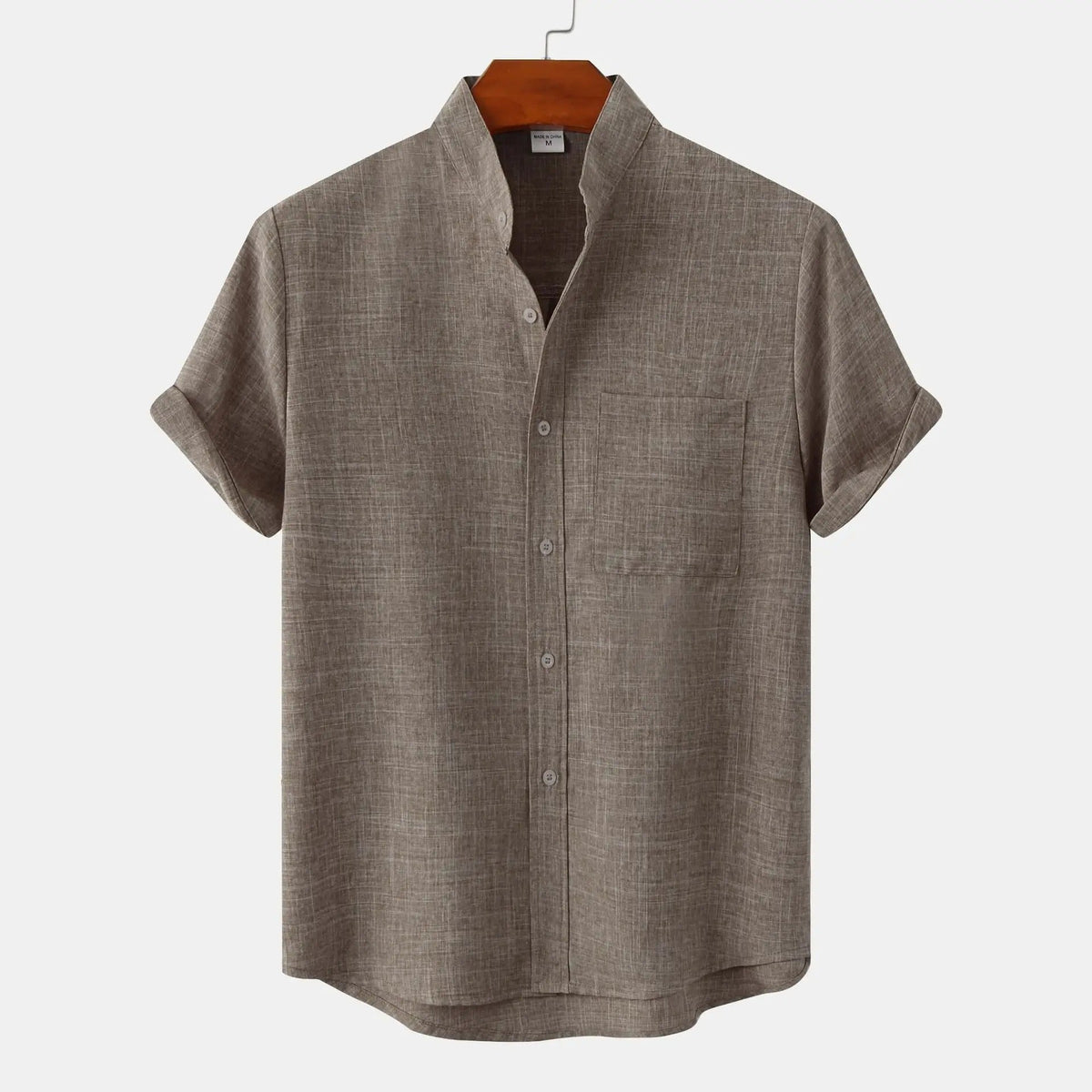 Men's Short Sleeve Shirts, Cotton-Linen Blend, Relaxed Summer Fit