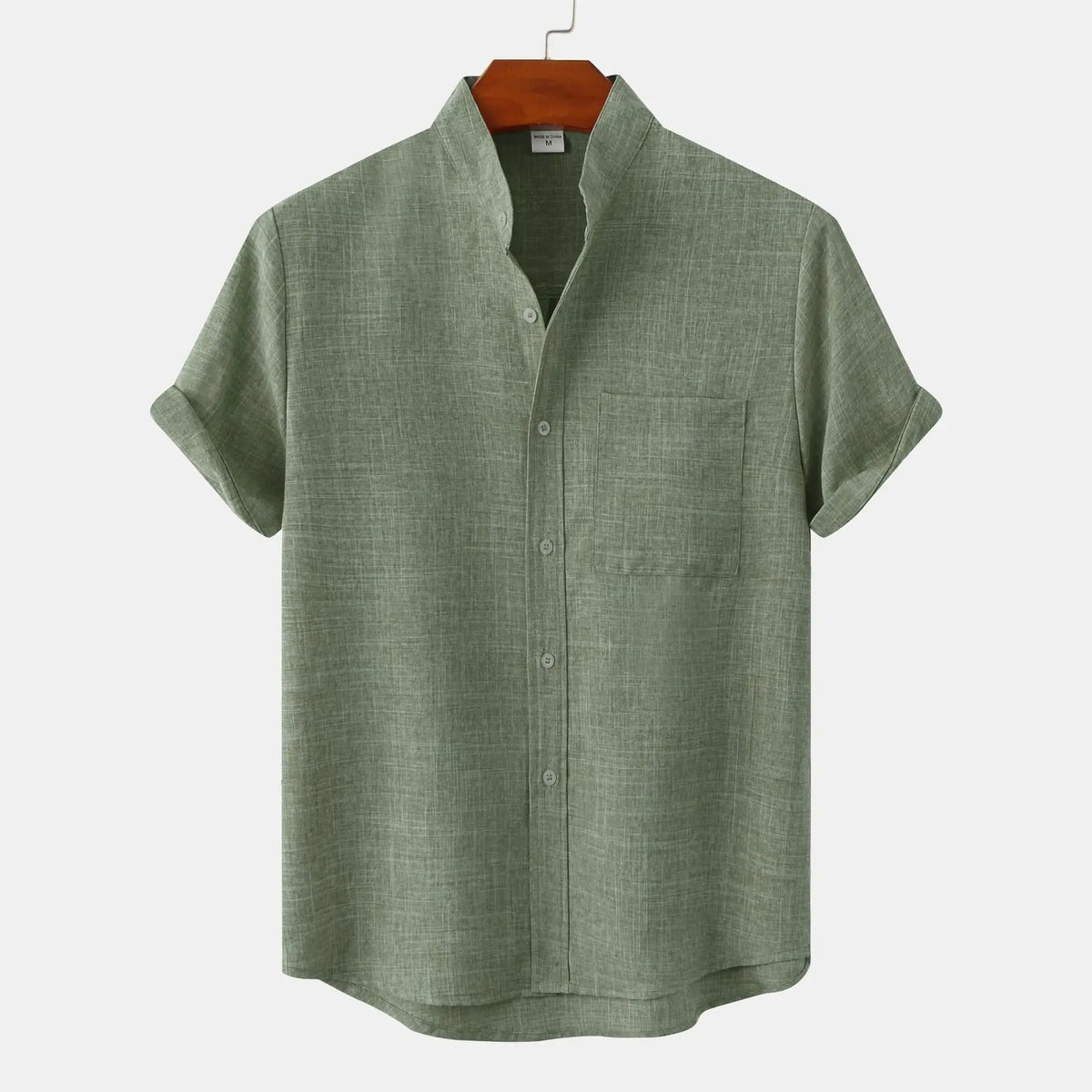 Men's Short Sleeve Shirts, Cotton-Linen Blend, Relaxed Summer Fit