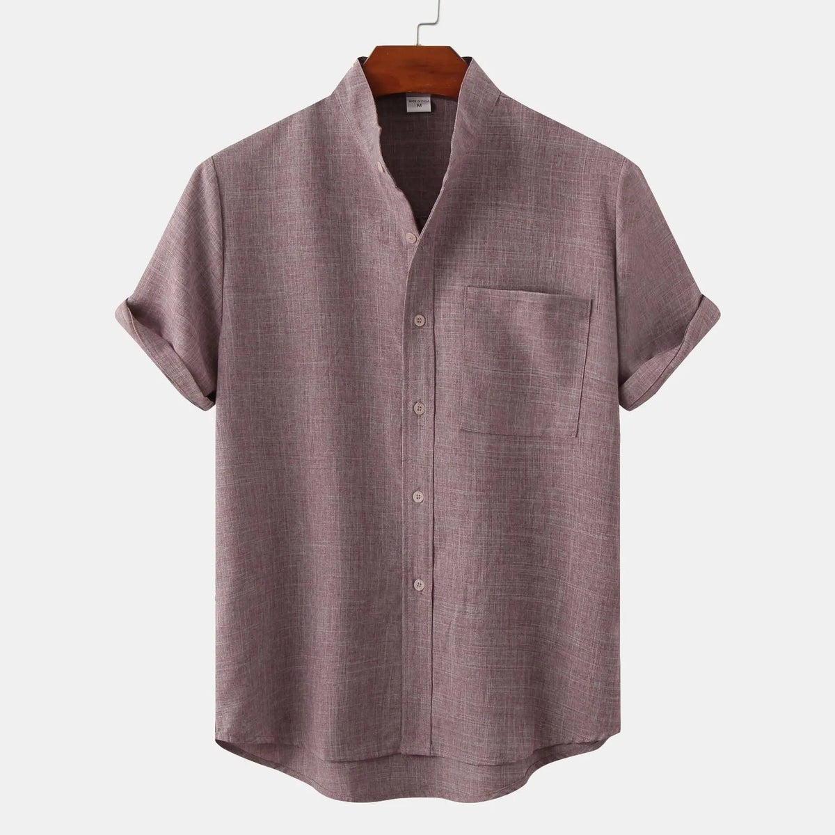 Men's Short Sleeve Shirts, Cotton-Linen Blend, Relaxed Summer Fit