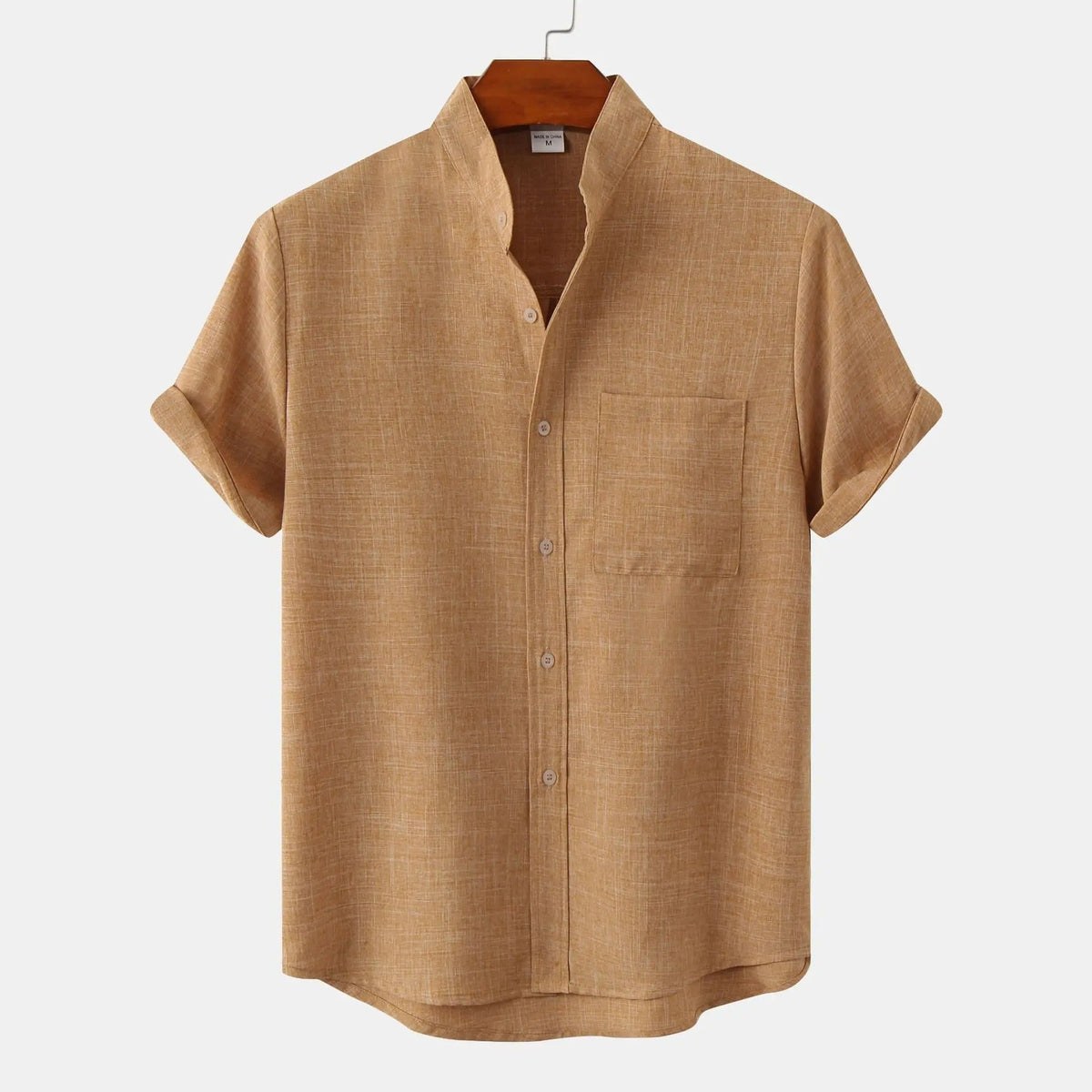 Men's Short Sleeve Shirts, Cotton-Linen Blend, Relaxed Summer Fit