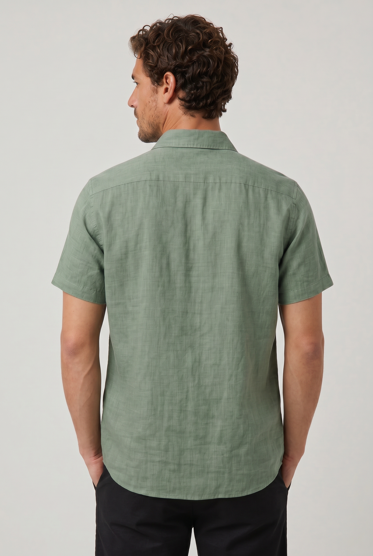 Men's Short Sleeve Shirts, Embroidered Regular Fit Summer Button Up