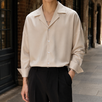 Men's Short Sleeve Shirts, Smooth Woven Blend and Cuban Collar