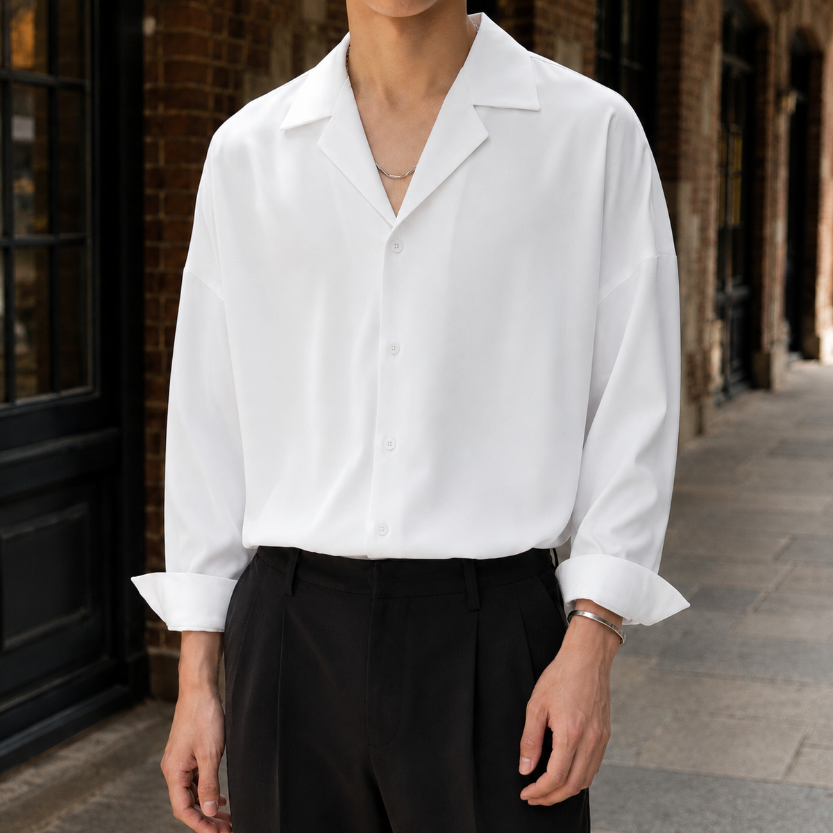 Men's Short Sleeve Shirts, Smooth Woven Blend and Cuban Collar