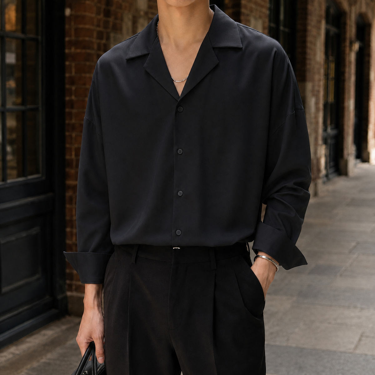 Men's Short Sleeve Shirts, Smooth Woven Blend and Cuban Collar