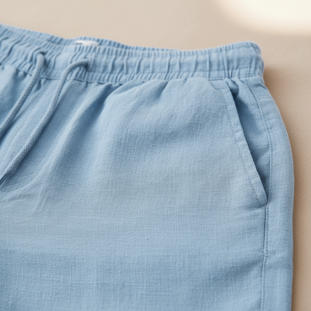 Men's Shorts in Cotton and Linen Blend, Relaxed Summer Fit