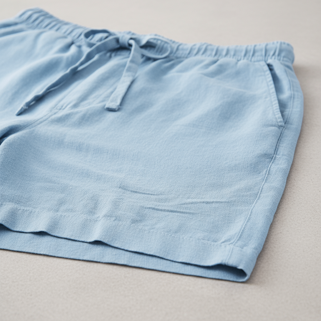 Men's Shorts in Cotton and Linen Blend, Relaxed Summer Fit