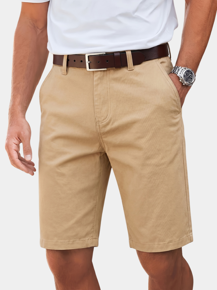 Men's Shorts in Cotton Blend Twill, Regular Fit Summer Chinos