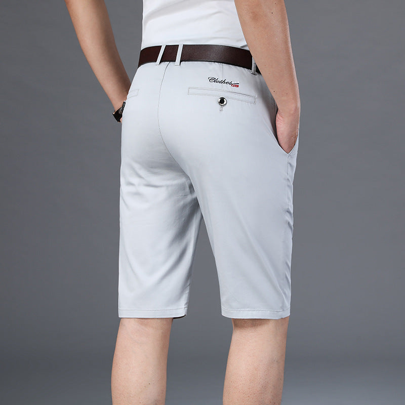 Men's Shorts in Cotton Blend Twill, Regular Fit Summer Chinos