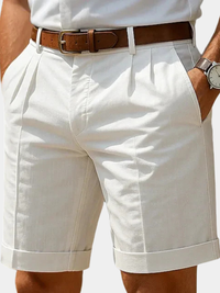 Men's Shorts in Cotton with Pleated Front, Smart-Casual