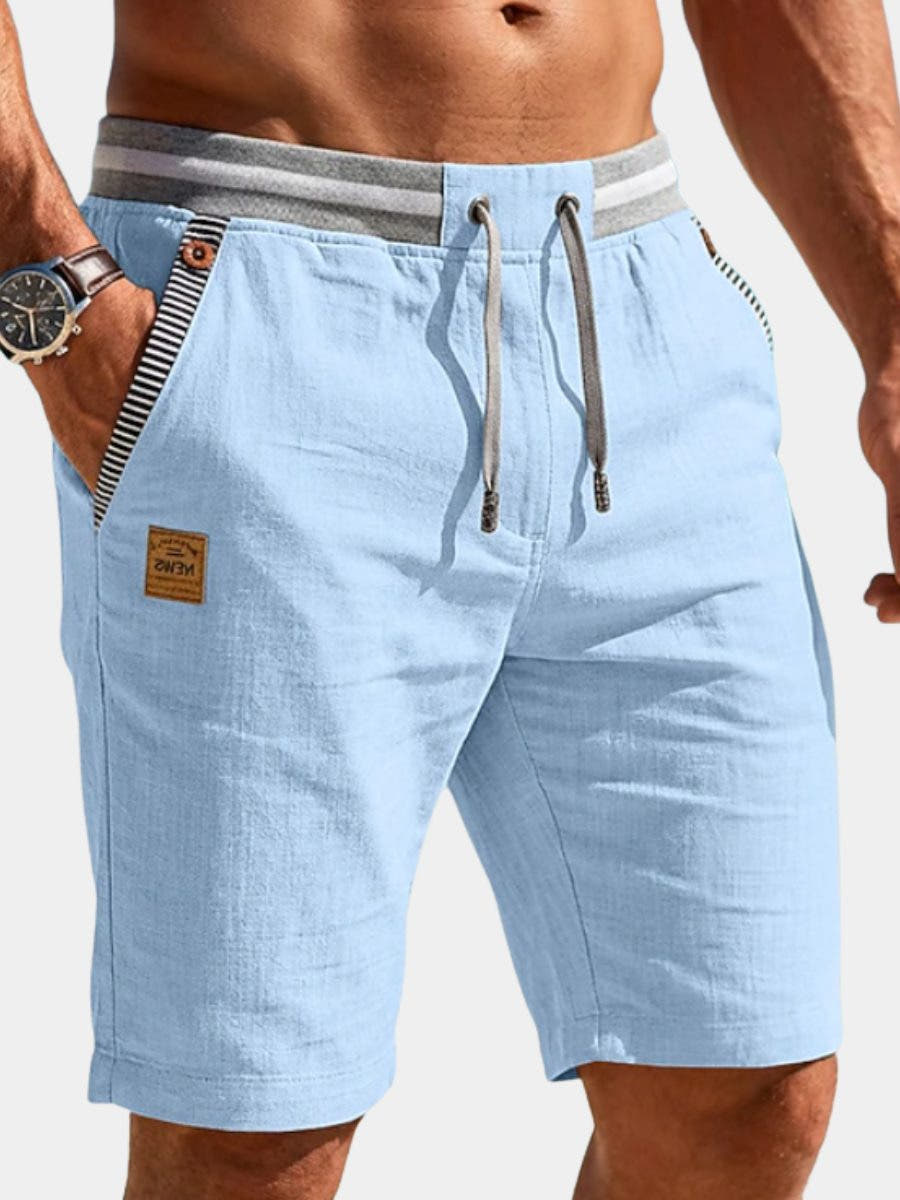 Men's Shorts in Linen with Drawstring, Relaxed Summer Fit