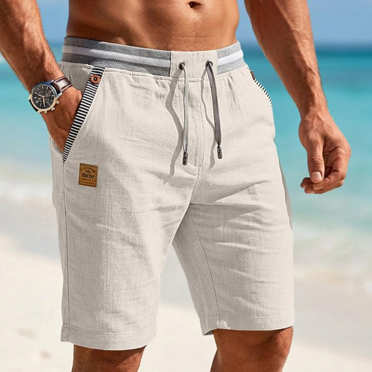 Men's Shorts in Linen with Drawstring, Relaxed Summer Fit