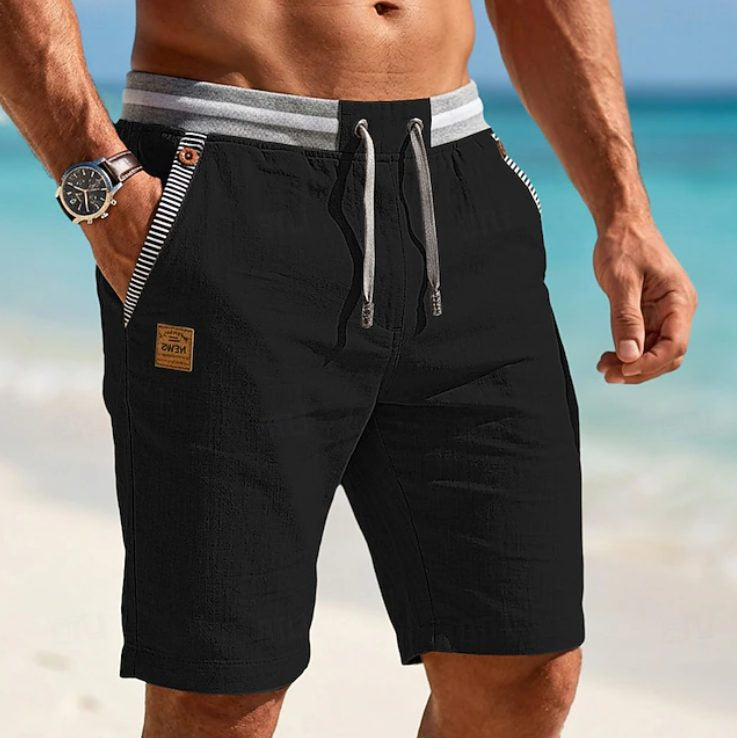 Men's Shorts in Linen with Drawstring, Relaxed Summer Fit