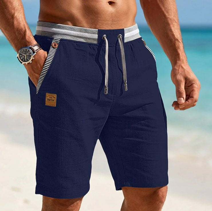 Men's Shorts in Linen with Drawstring, Relaxed Summer Fit