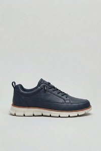 Men's Sneakers Leather-Look, Cushioned Shock-Absorbing Sole