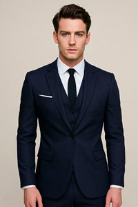 Men's Three-Piece Formal Suit, Single-Breasted Tailored Fit