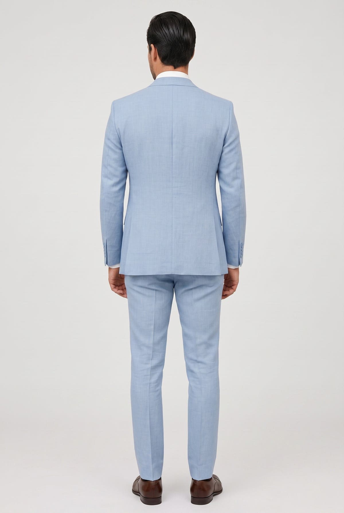 Men's Linen-Look Slim Fit Two-Piece Suit for Summer Weddings