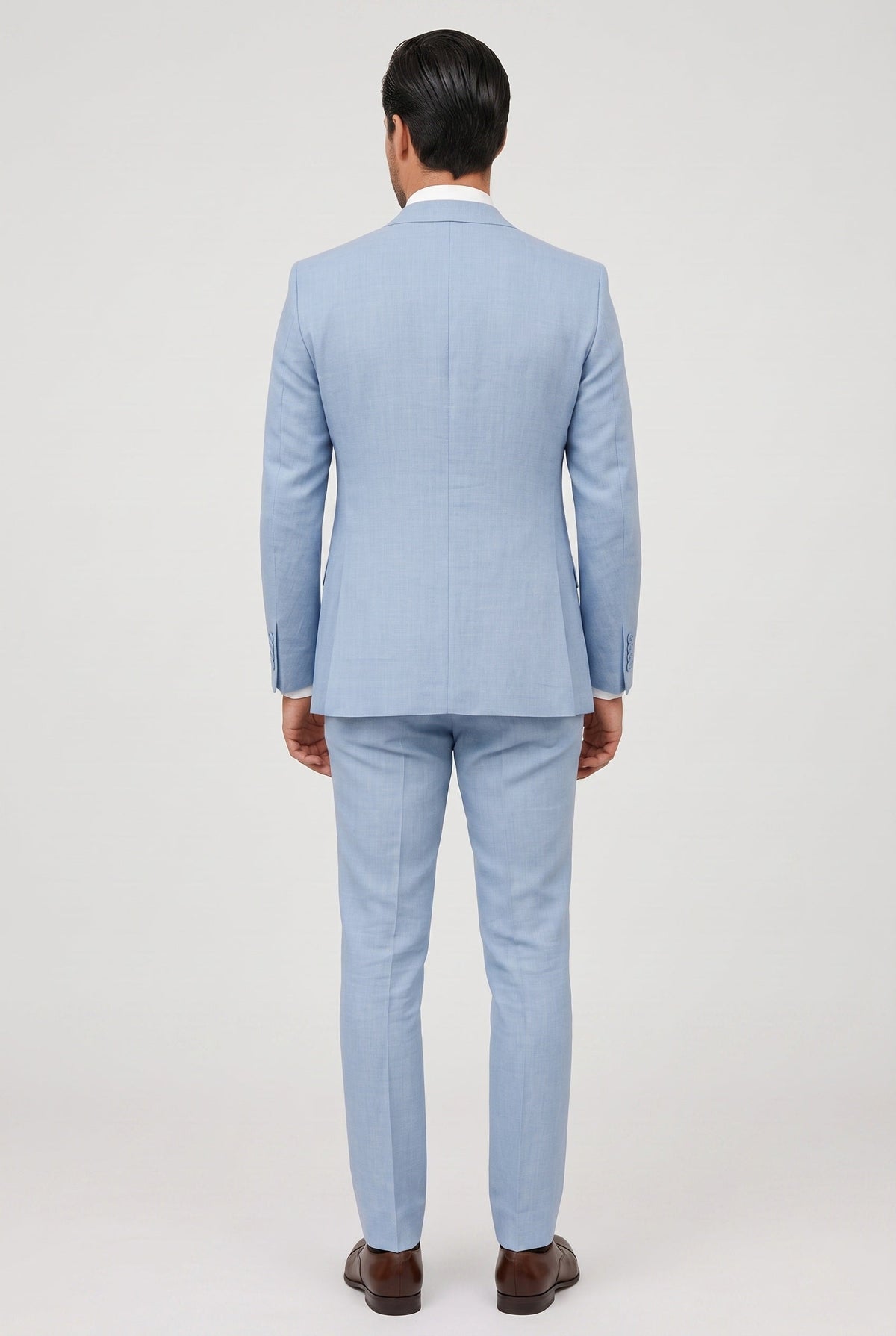 Men's Linen-Look Slim Fit Two-Piece Suit for Summer Weddings