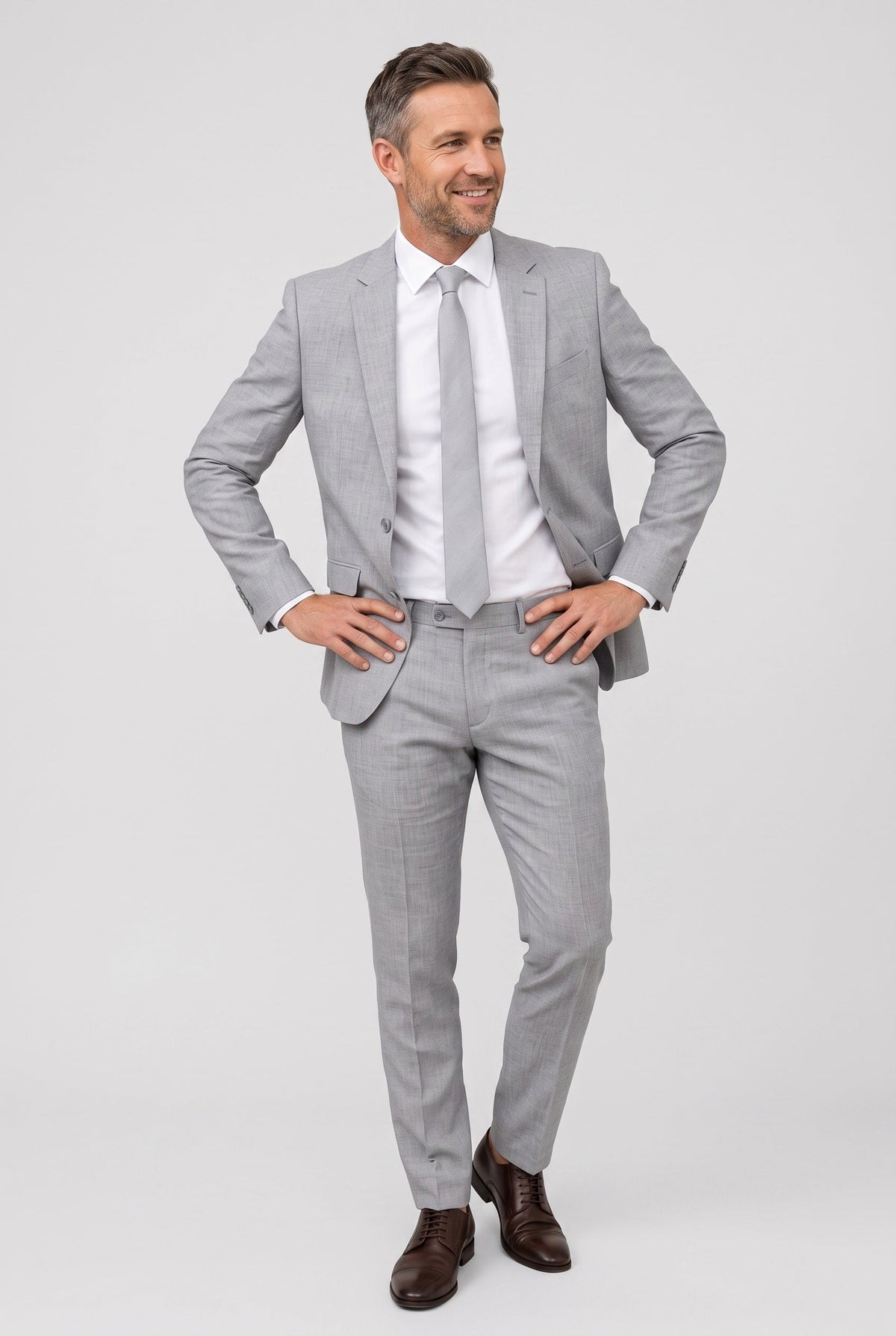 Men's Linen-Look Slim Fit Two-Piece Suit for Summer Weddings
