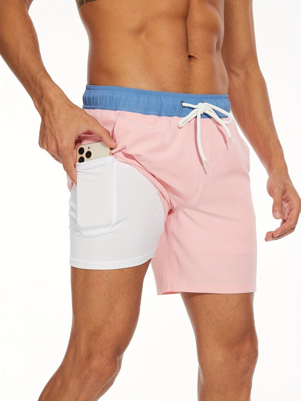 Men's Swim Shorts Quick-Dry with Inner Pocket Liner, Regular Fit