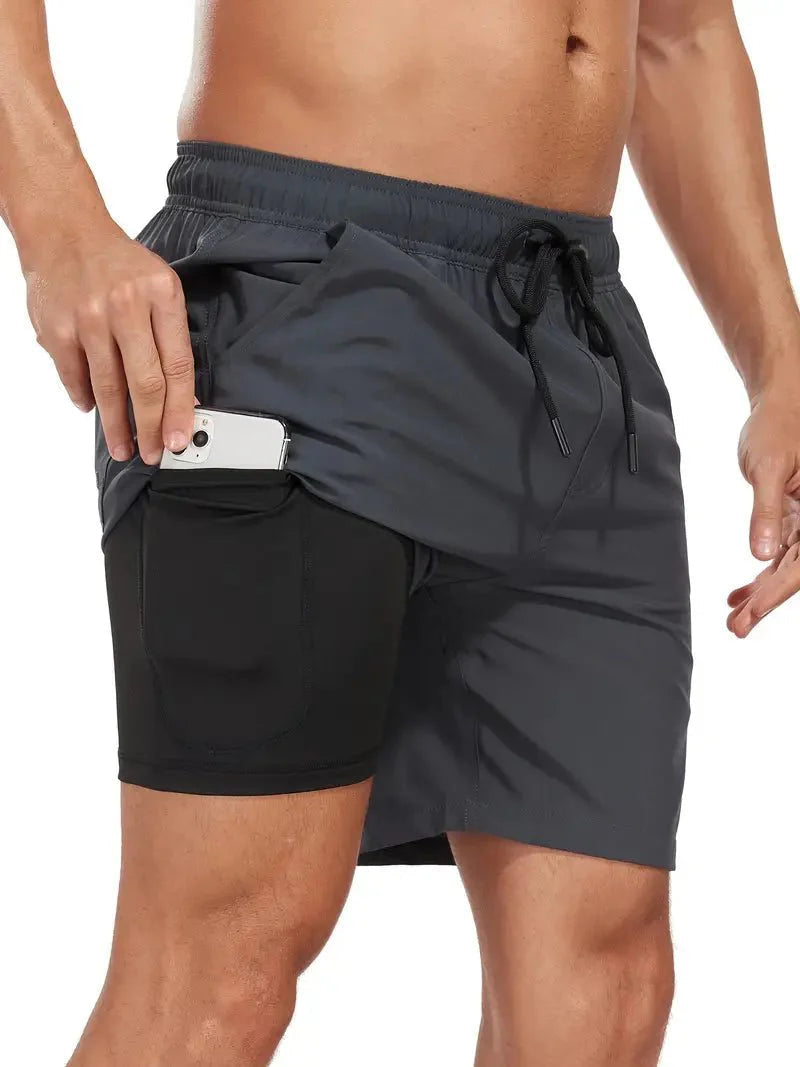 Men's Swim Shorts Quick-Dry with Inner Pocket Liner, Regular Fit