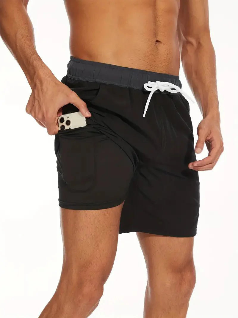 Men's Swim Shorts Quick-Dry with Inner Pocket Liner, Regular Fit