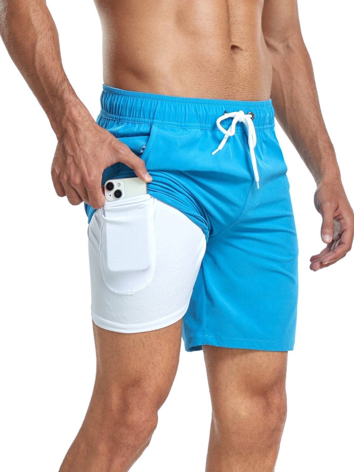 Men's Swim Shorts Quick-Dry with Inner Pocket Liner, Regular Fit