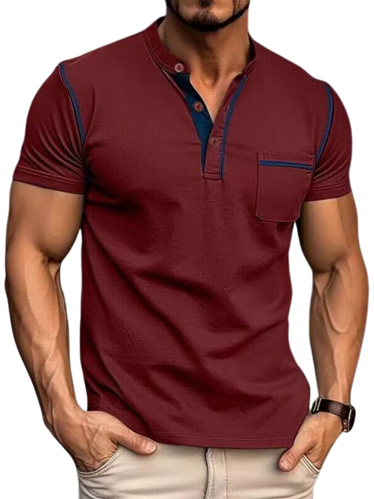 Men's T Shirts Lightweight Regular Fit, Short Sleeve Henley