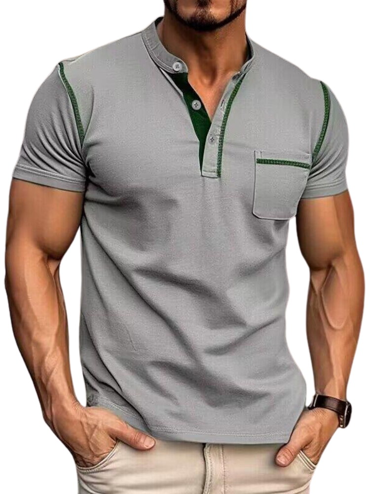 Men's T Shirts Lightweight Regular Fit, Short Sleeve Henley