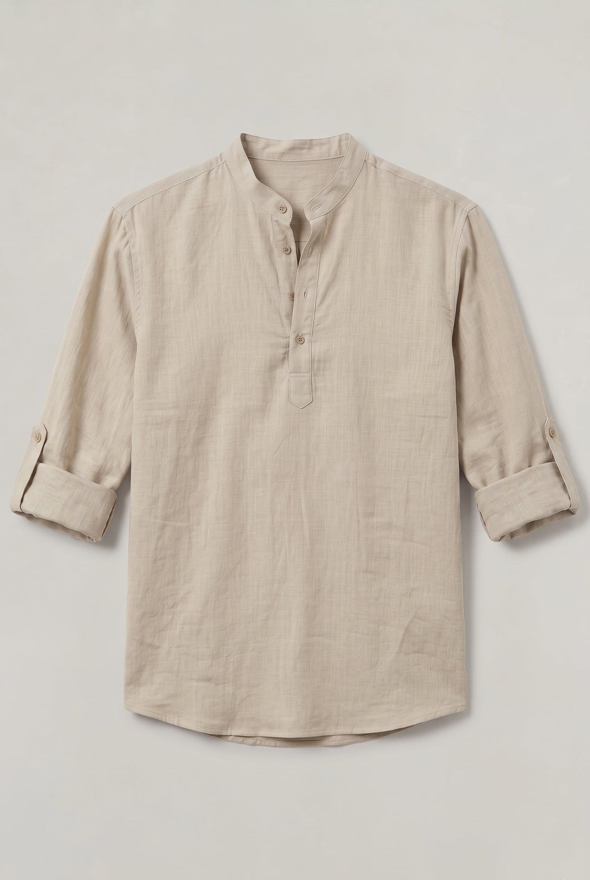 Men's T Shirts Linen Relaxed Fit, Henley Shirt with Grandad Collar