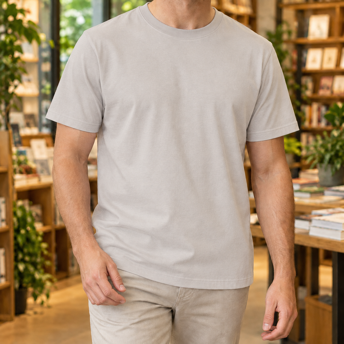 Men's T Shirts Pure Cotton, Relaxed Fit with Crew Neck and Short Sleeves
