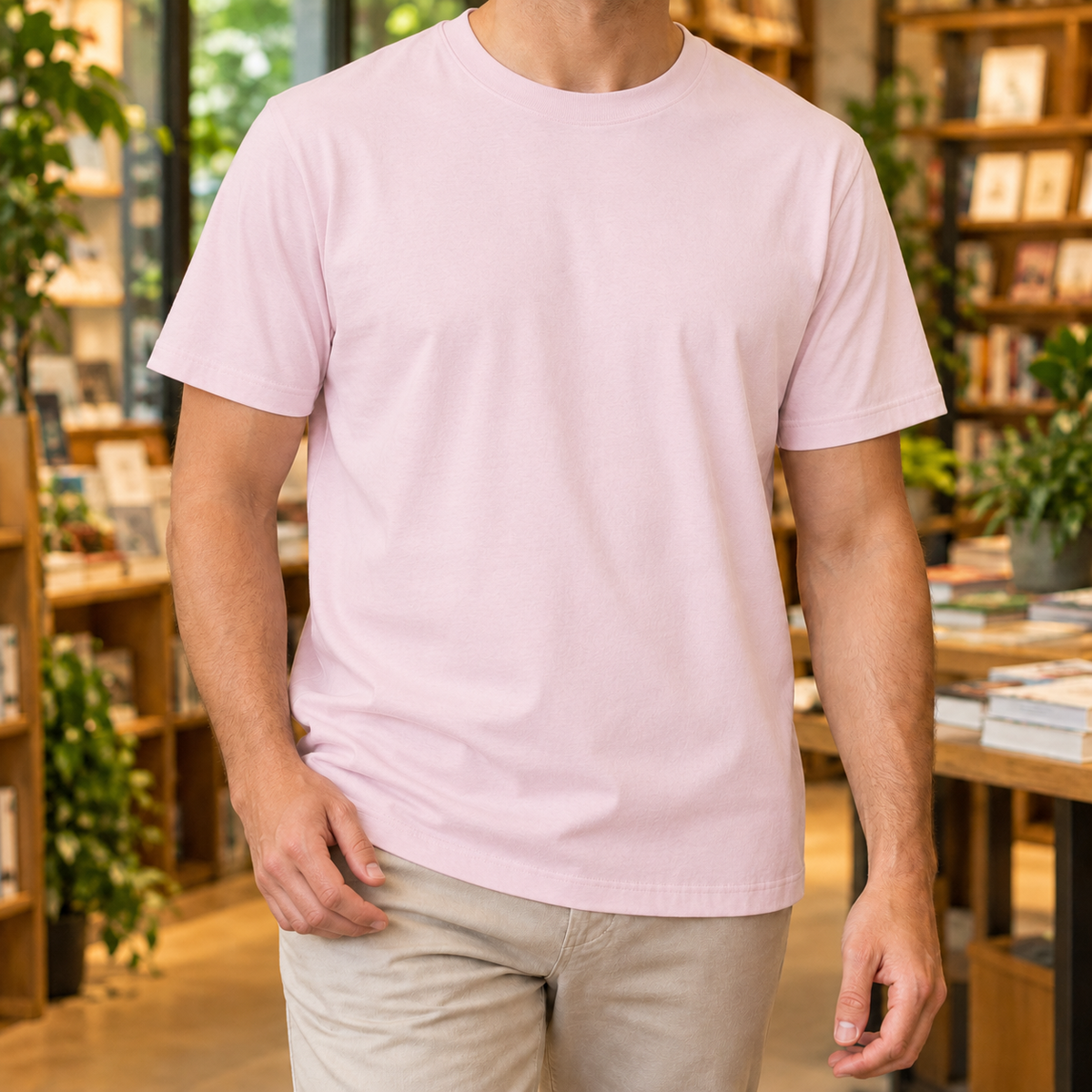 Men's T Shirts Pure Cotton, Relaxed Fit with Crew Neck and Short Sleeves