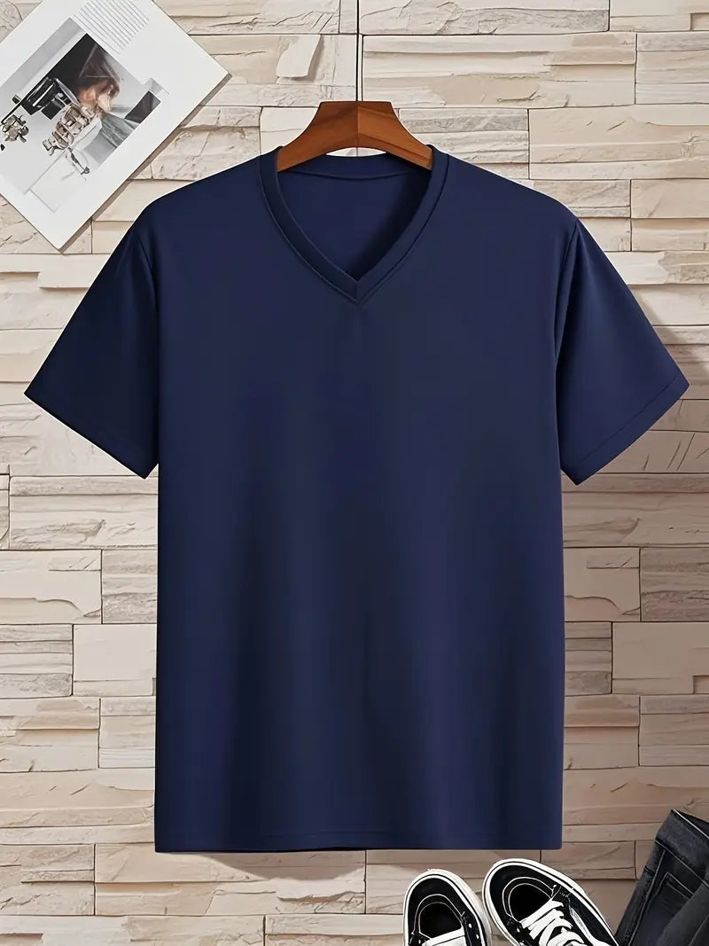 Men's T Shirts Quick-Drying, Fitted V-Neck with Short Sleeves