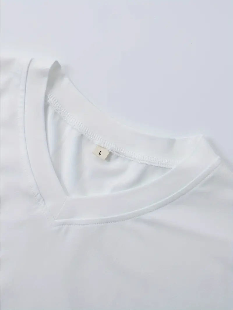 Men's T Shirts Quick-Drying, Fitted V-Neck with Short Sleeves