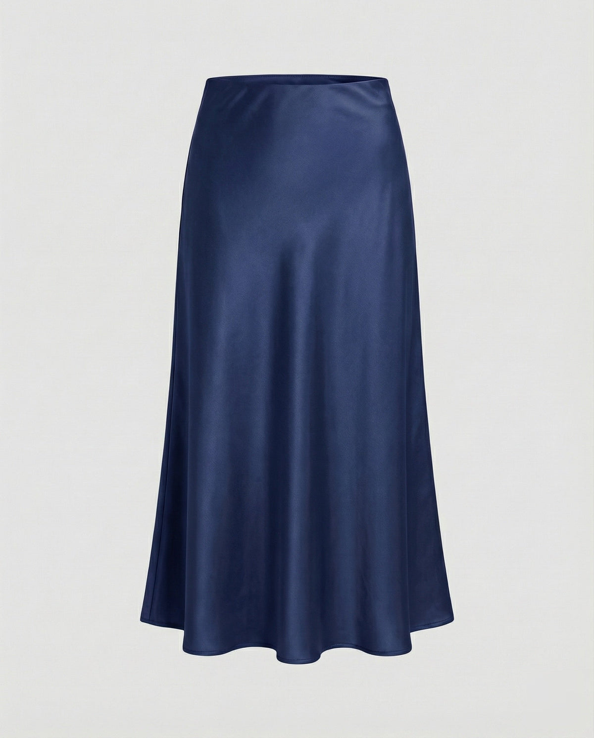 Midi Skirt with Bias Cut and Satin-Look Finish for Women