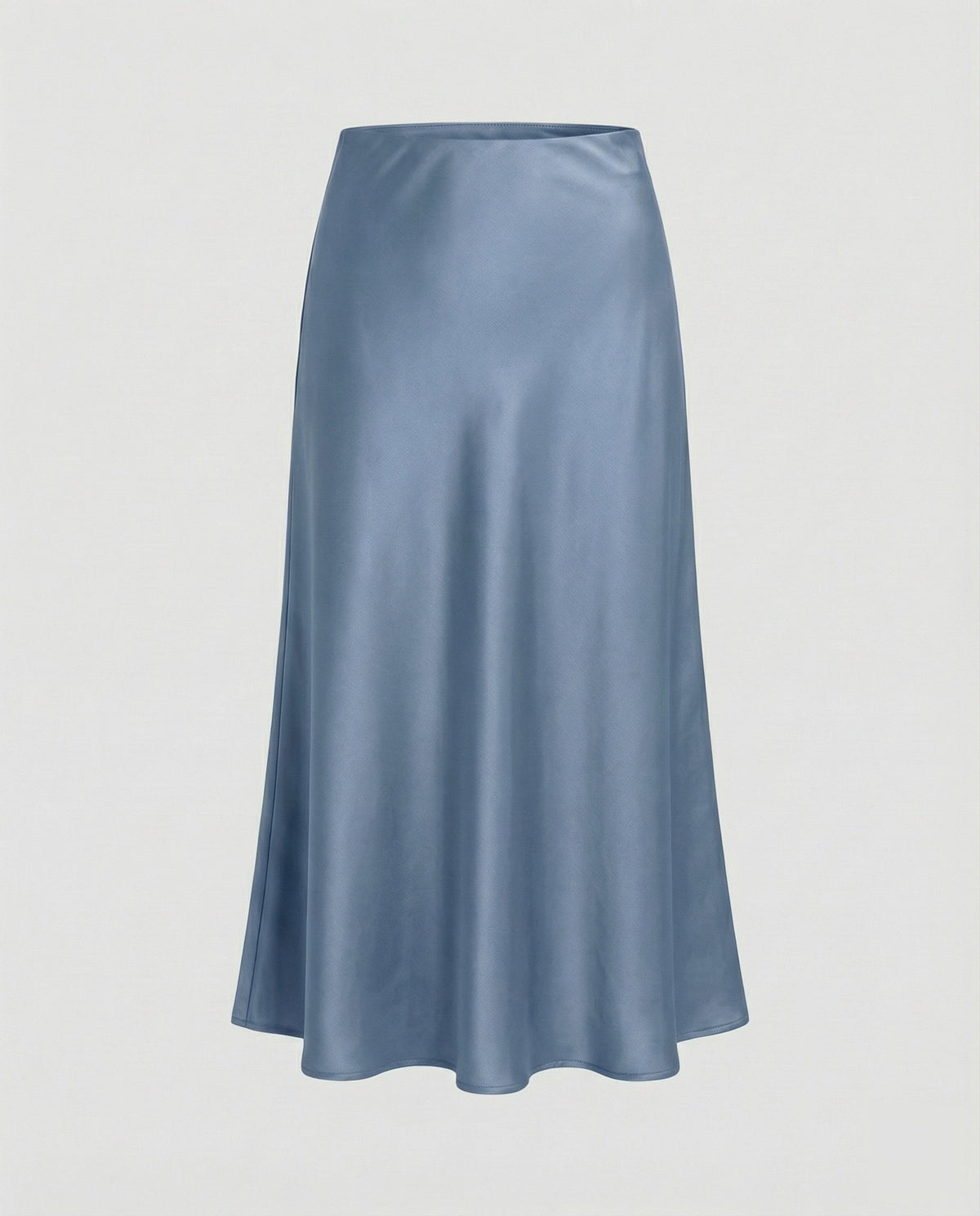 Midi Skirt with Bias Cut and Satin-Look Finish for Women