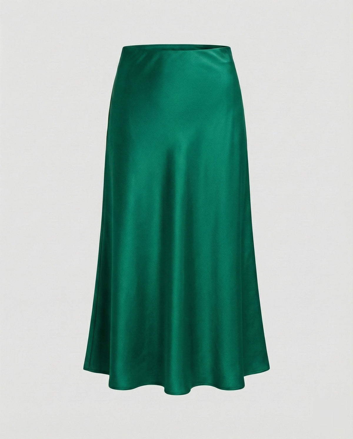 Midi Skirt with Bias Cut and Satin-Look Finish for Women