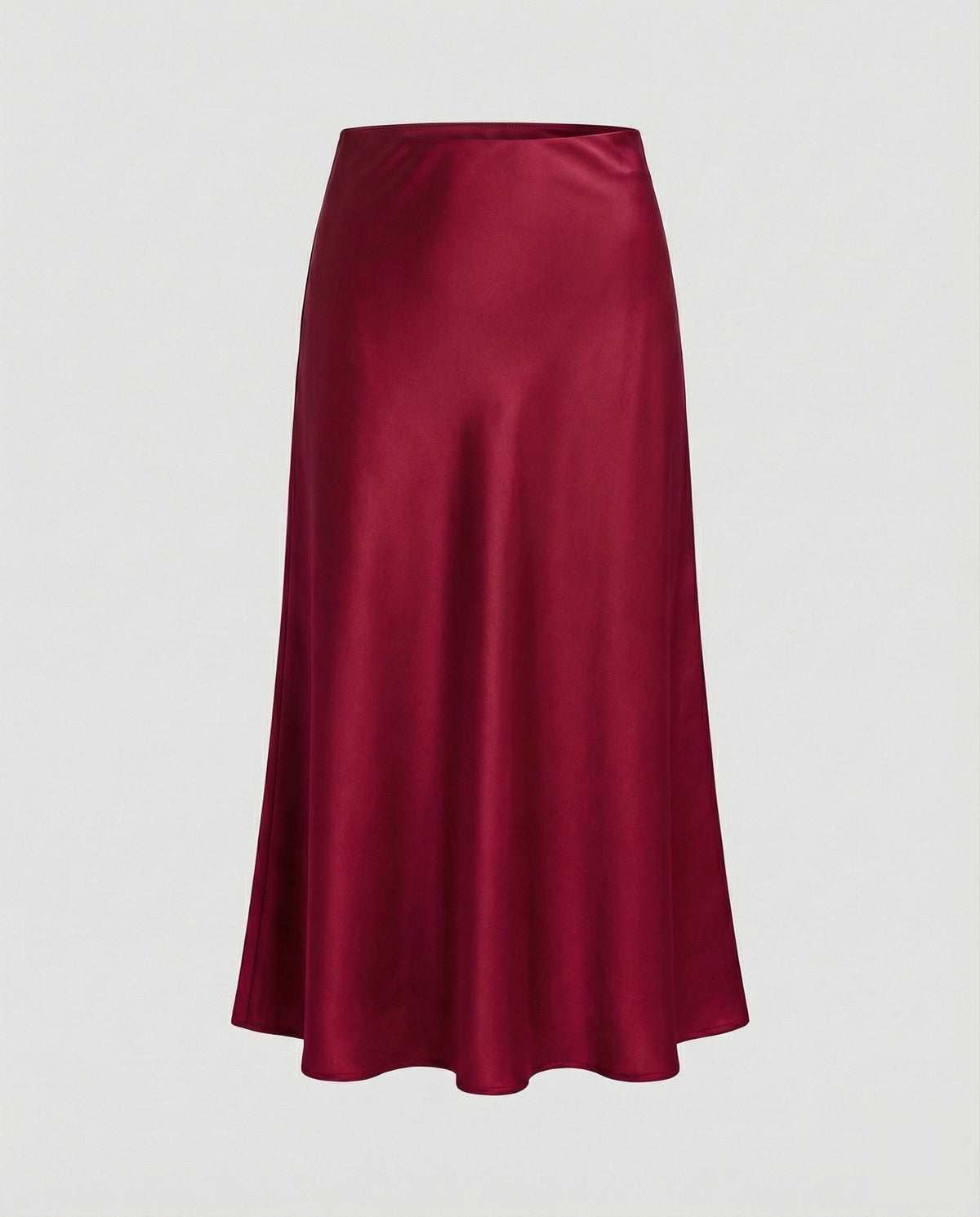 Midi Skirt with Bias Cut and Satin-Look Finish for Women