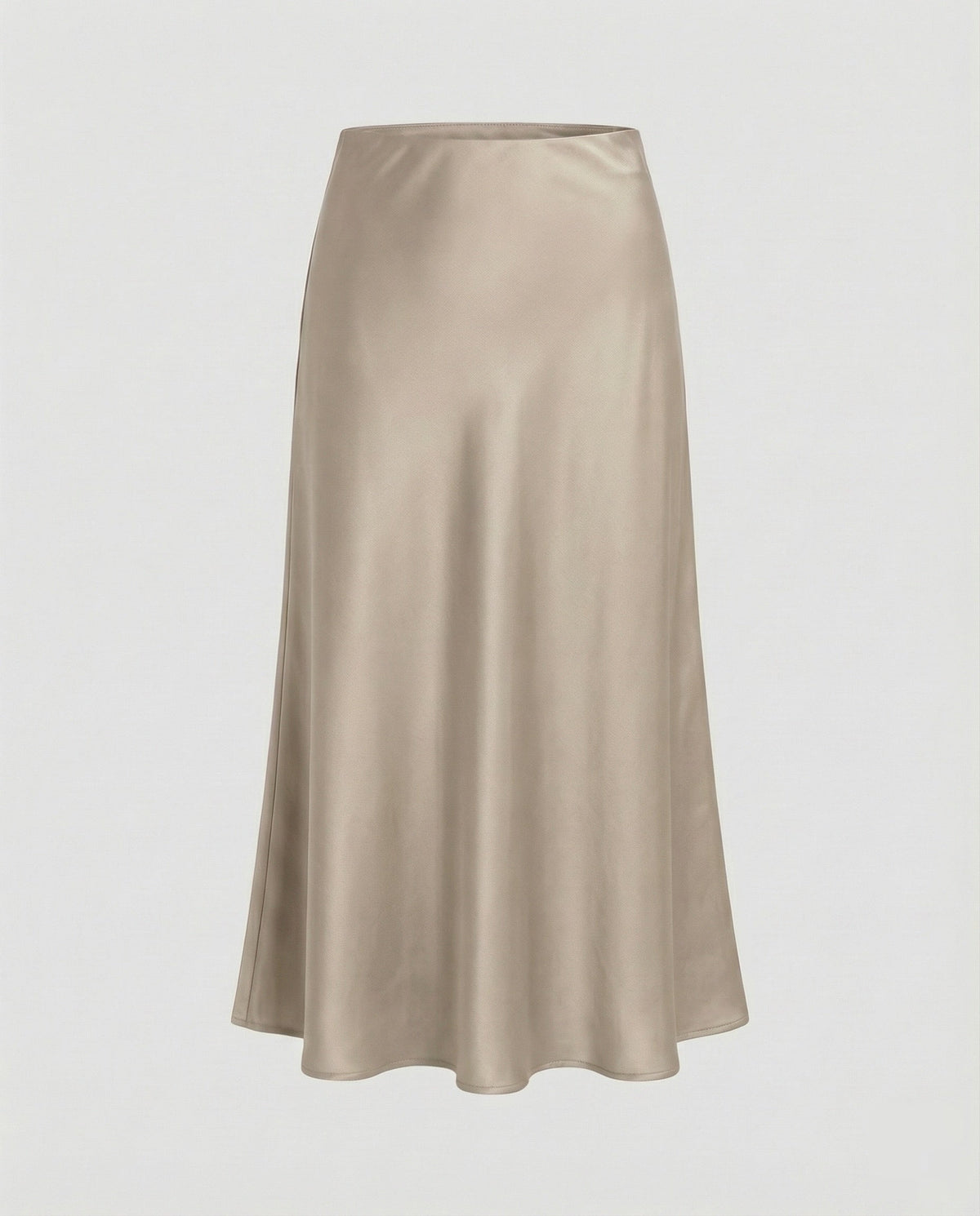Midi Skirt with Bias Cut and Satin-Look Finish for Women