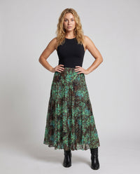 Midi Skirt with Voluminous Pleats for Women