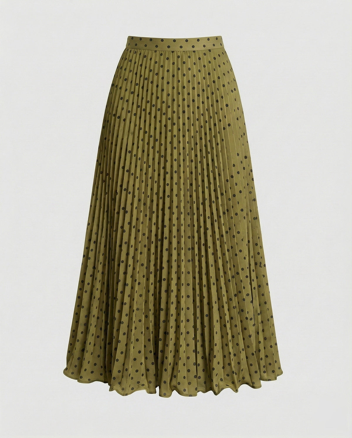 Midi Skirt with Pleats and A-Line Cut for Women