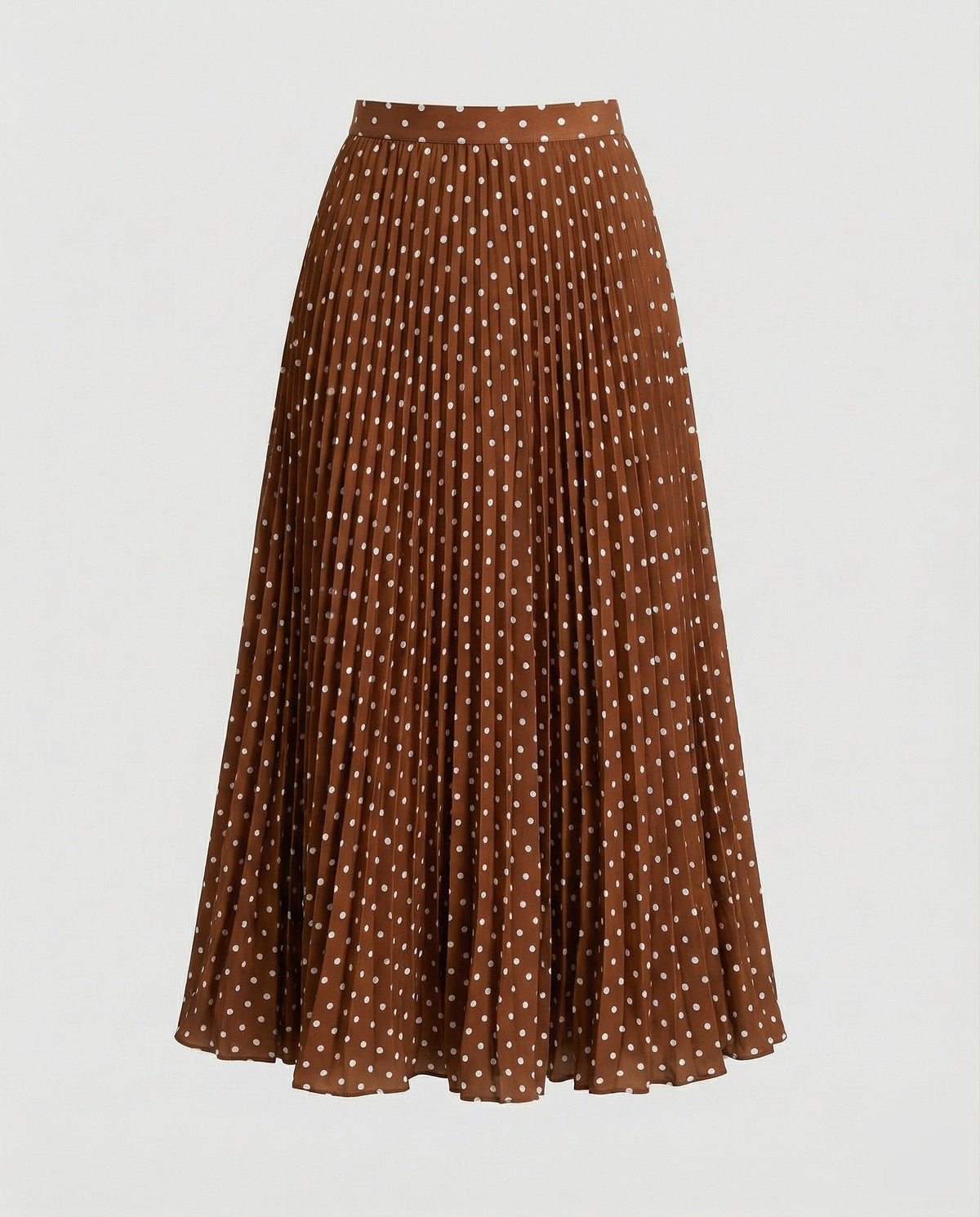 Midi Skirt with Pleats and A-Line Cut for Women