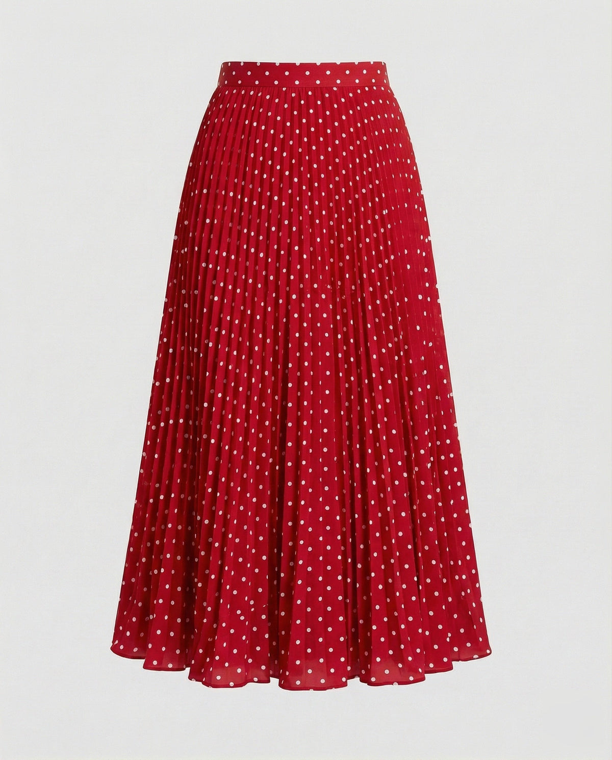 Midi Skirt with Pleats and A-Line Cut for Women