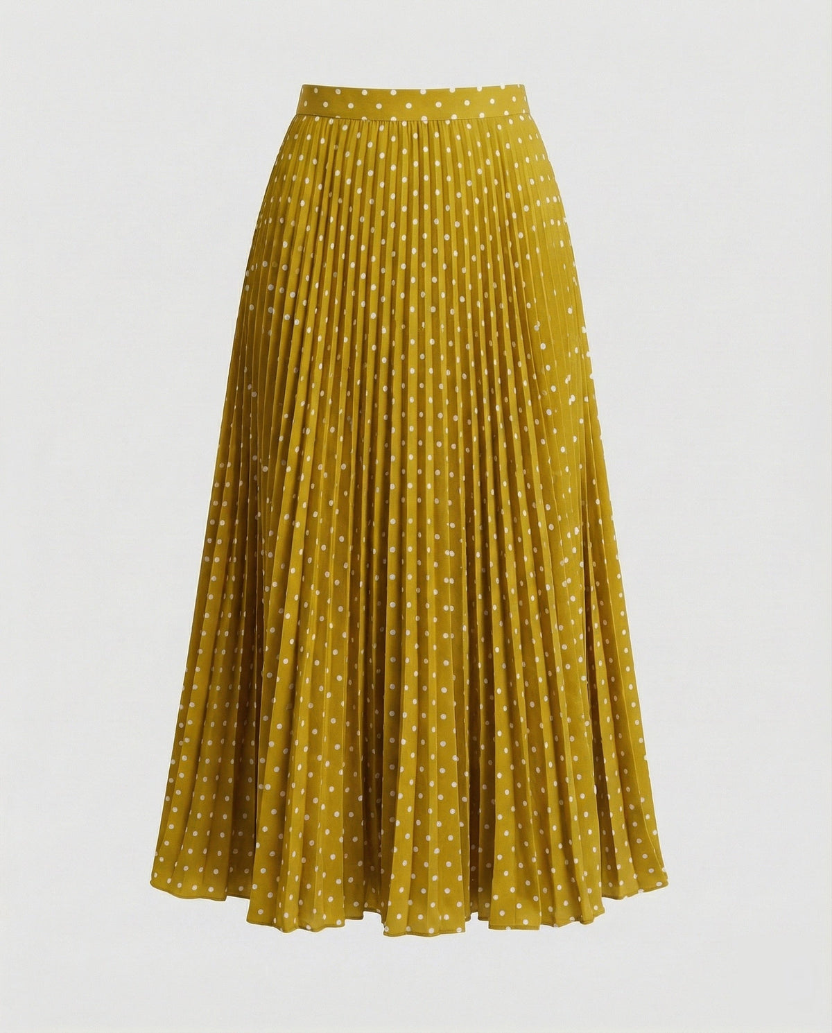 Midi Skirt with Pleats and A-Line Cut for Women