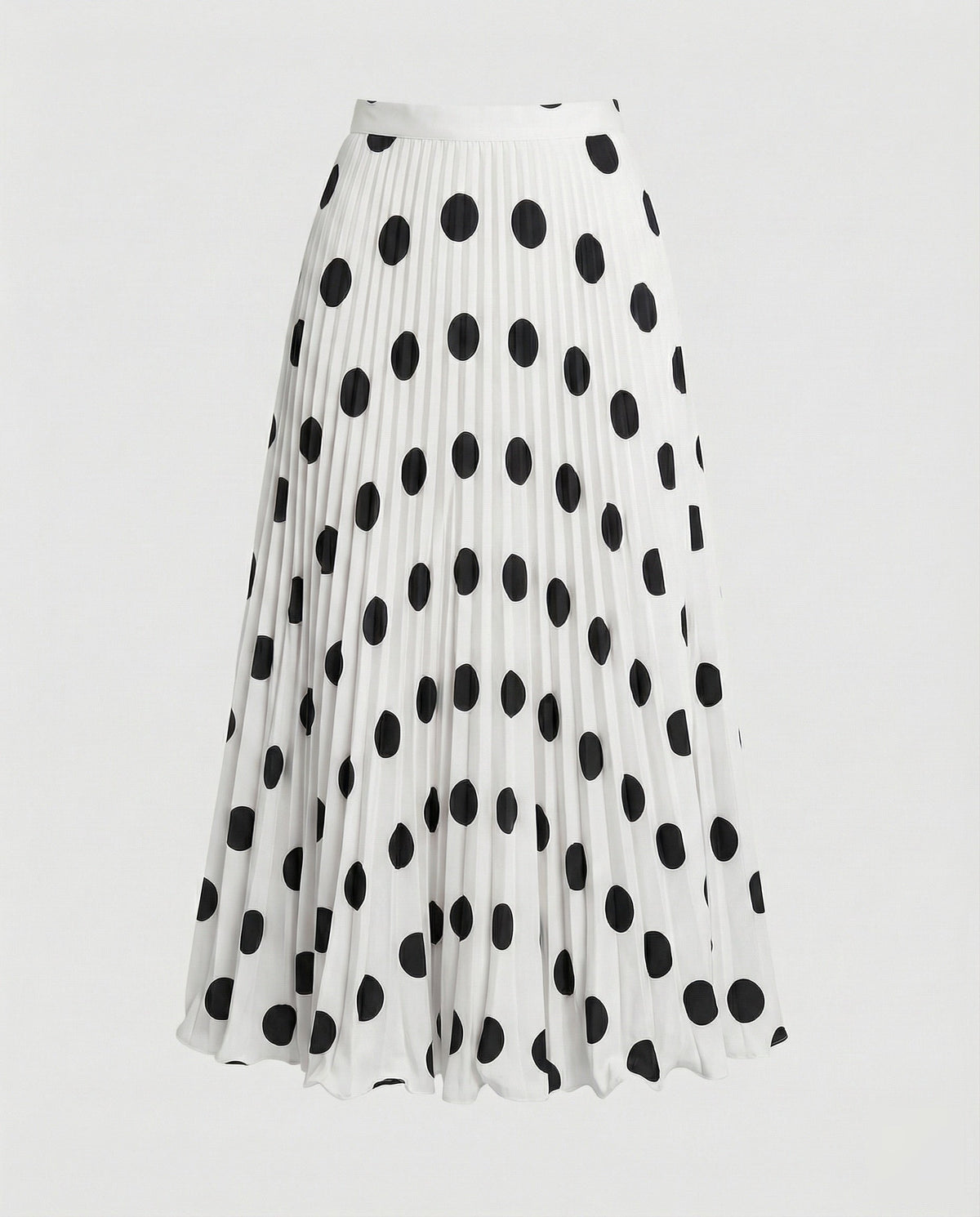 Midi Skirt with Pleats and A-Line Cut for Women