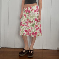 Midi Skirt with High Waist and Flared A-Line Cut for Women