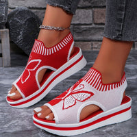 Sandals with Platform Sole and Butterfly Design for Women