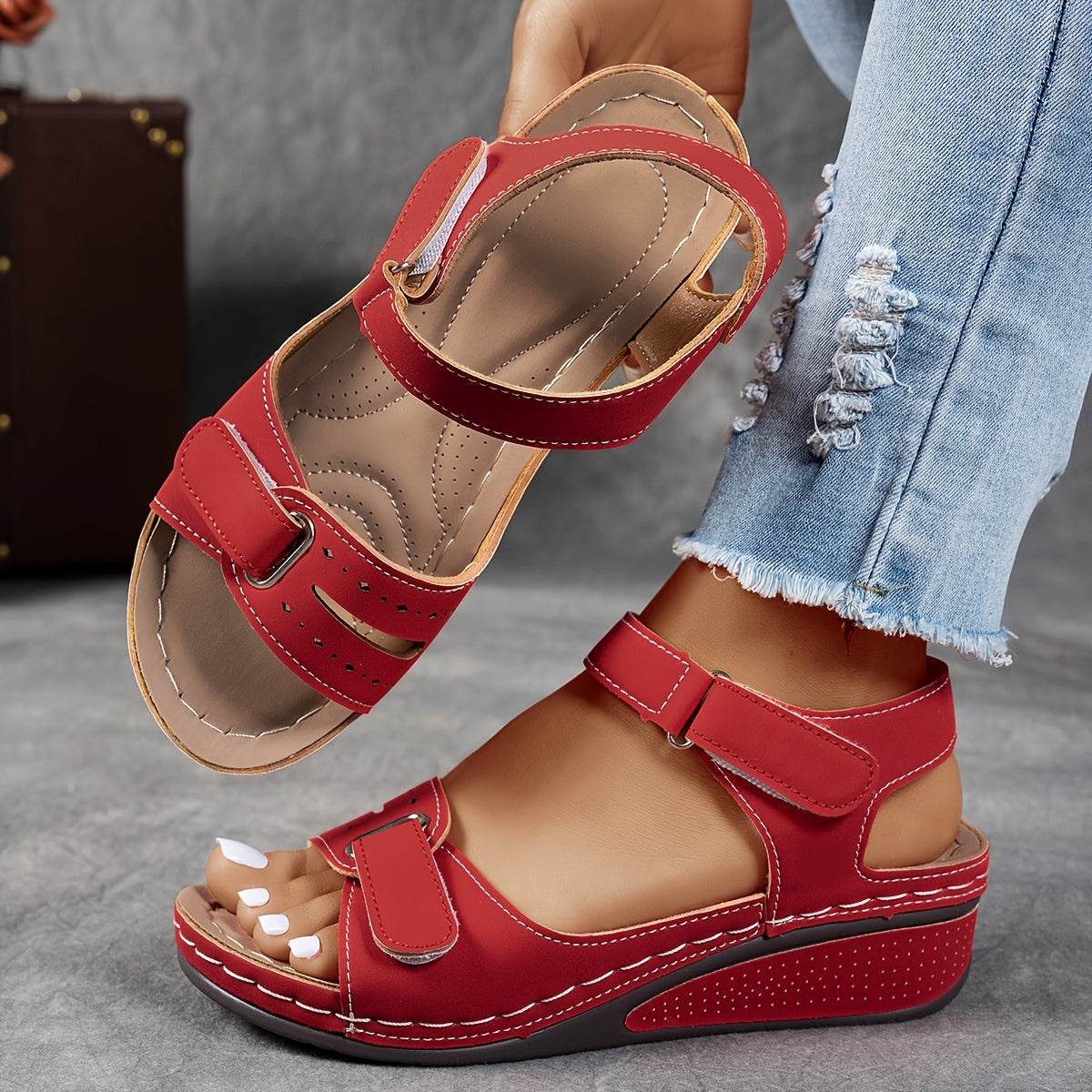 Sandals with Platform Wedge and Open Toe for Women