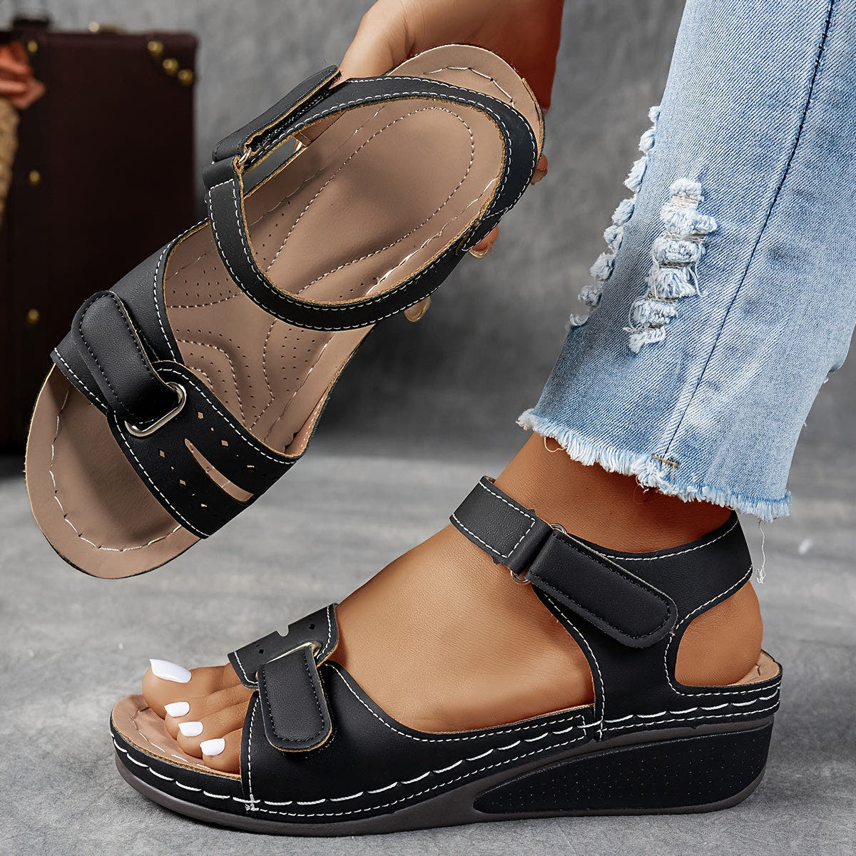 Sandals with Platform Wedge and Open Toe for Women